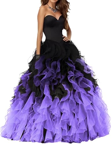 Quinceanera Dresses 2025 Off Shoulder Ruffles Organza Prom Dress ...