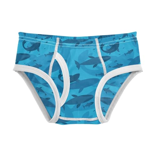 Boys' Exclusive Briefs Toddler Underwear 95% Combed Cotton Boxerbriefs 2T Whale Pattern 84