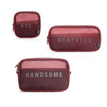 3PCS Travel Storage Bag Cosmetic Bags Digital Gadget USB Cable Organizer for Vacation, Bathroom and Organizing (Color : B)