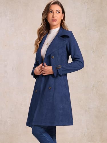 Trench en daim synthétique chaud pour corriger la silhouette et contrer le vent - 3