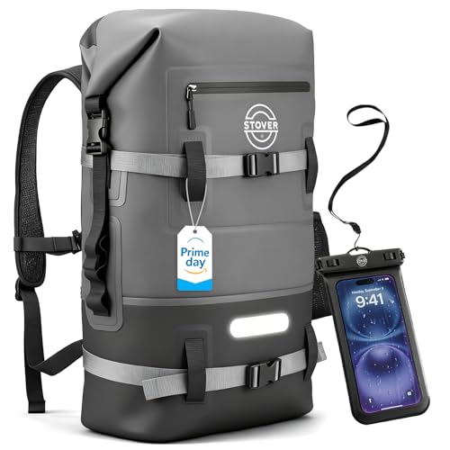 STOVER 5/10/25/30/40/55L Waterproof Dry Backpack & Phone Cas...
