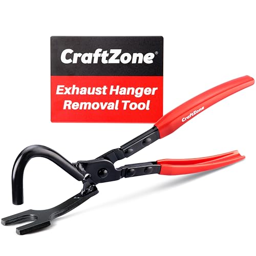CRAFTZONE Exhaust Hanger Removal Tool Pliers Heavy Duty Carbon Steel with Narrow Offset Jaw for Tight Spaces 12 Inch Length for Car Truck and Auto Repair DIY Use