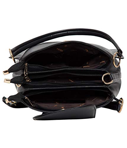 ADISA Two Tone Shoulder Bag For Women - PU Leather, Adjustable Sling Belt, 12x9x4.4 Inches