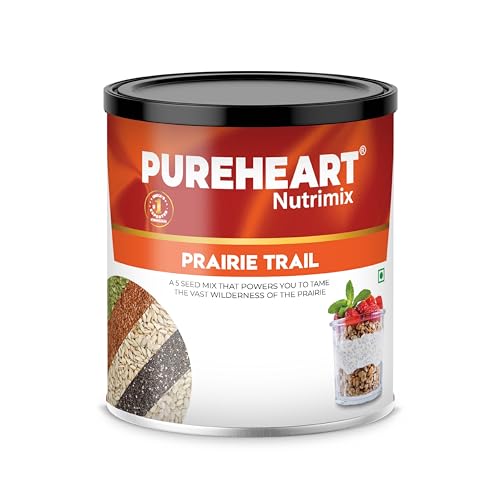 PUREHEART Prairie Trail 5-Seed Mix – Flax, Chia, Pumpkin, Sunflower & Watermelon Seeds | High Protein, Omega-3, Fiber | Healthy Crunchy Snack & Salad Topping | Gluten-Free & Nutritional – 454g PUREHEART Prairie Trail 5-Seed Mix – Flax, Chia, Pumpkin, Sunflower & Watermelon Seeds | High Protein, Omega-3, Fiber | Healthy Crunchy Snack & Salad Topping | Gluten-Free & Nutritional – 454g