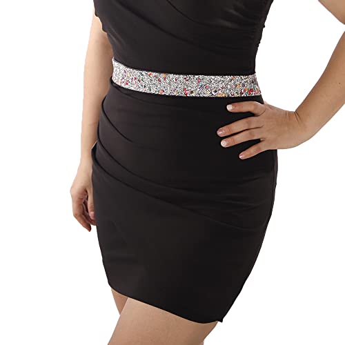 Wiwpar Women's Stretchy Dress Belts Sparkle Bling Rhinestone Shiny Party Prom Belt Elastic Wide Waist Belt for Wedding Women Ladies Girls (Multiple Colors)2