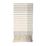 Mud Pie Grey Slub Blanket, Striped, 50'x 60'