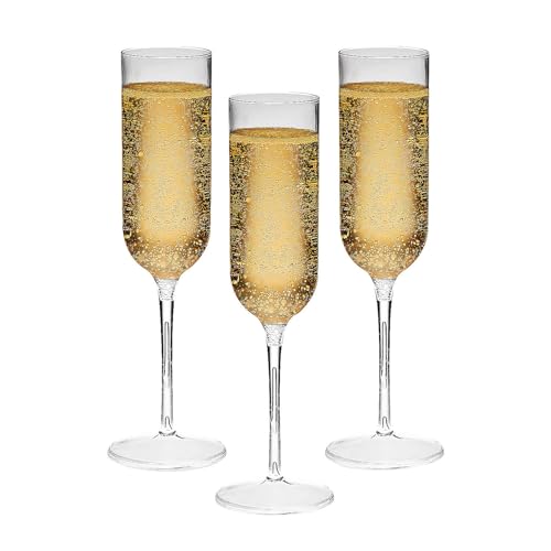 Fun Express CLEAR PLASTIC CHAMPAGNE FLUTES - Party Supplies - 25 Pieces