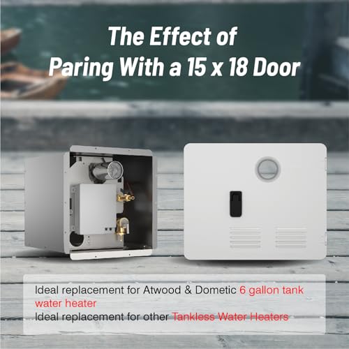 Image of Ranein 15 x 18 Inches RV Water Heater White Door. ONLY Door kit for Ranein RV water heaters
