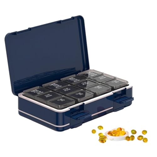 Demsyeq Organizador de pastillas, contenedor portátil de medicamentos de viaje, organizador de medicamentos de viaje para siete días a la semana, pastillero para mochila de bolsillo