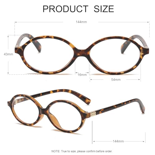 Image of JOVAKIT Retro Oval Blue Light Blocking Glasses for Women Vintage Fashion 90s Small Oval Frame Eyeglasses