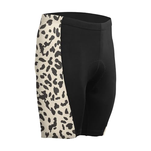 Men's Cycling Shorts, Padded Cyclings Pants, Cyclings Clothing with Leggings Worn in A Loop Leopard Animal Skin