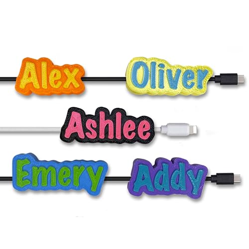 New Personalized Two Color Charging Cord Name Tag for