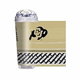 Rico Industries NCAA Colorado Buffaloes Standard 24oz Personalized Tumbler W/Hinged Lid - Team Colored Travel Tumbler - Keeps Drinks Cold or Hot