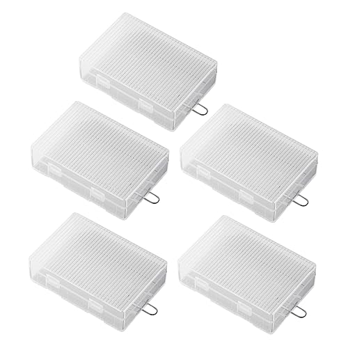 KALLORY 5PCS Battery Storage Case Compact Battery Safety Box Organizer with Snap Design Lightweight and Portable for Home and Travel Use