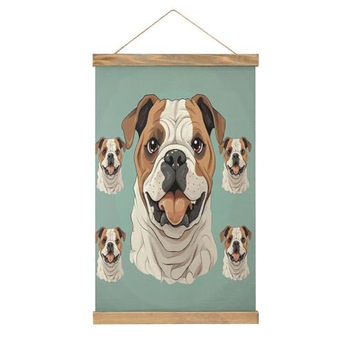 Arte de pared de bulldog inglés FekiLoot para decorar tu salón con un estilo vintage único