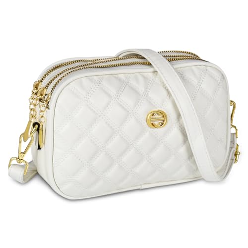 EXTREE Quilted Crossbody Bag, Trendy Design Shoulder Purse