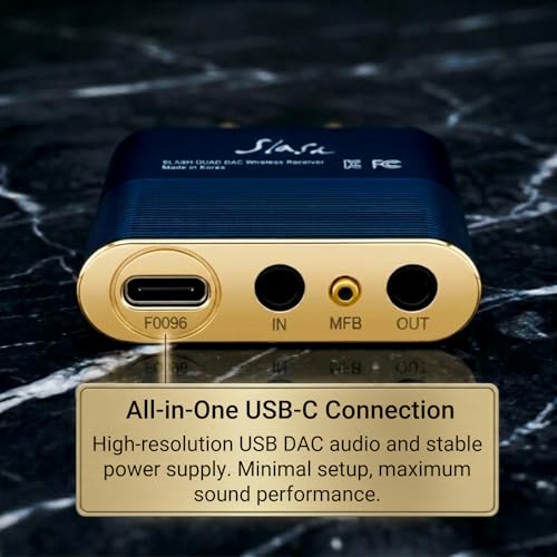 Image of SLASH 6 LDAC Hi-Res Bluetooth USB DAC | Optical In /Out, Analog In, aptX Adaptive, HD & AAC. RCA Stereo for Home Stereo Amp