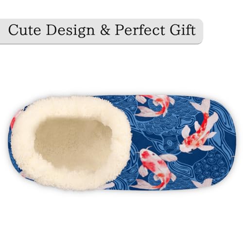 Japanese Goldfish Slippers for Women Slipper Socks Soft Fuzzy House Slippers Shoes for Indoor Bedroom, Winter Cozy Christmas Gifts, Goldfish3