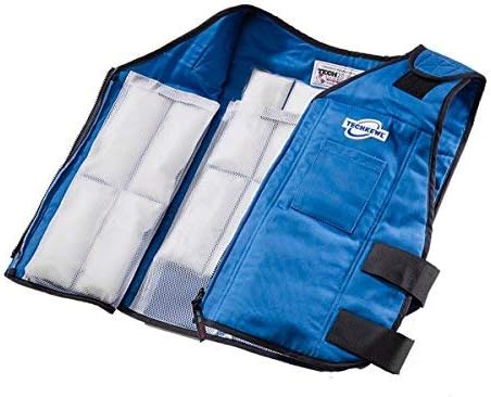 COOLING VEST - Blue - M/L Fits 100-175 lbs - With Phase Change Cool Pax & Cooler Bag