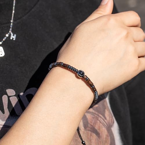 EMIRISTIC Personalized Photo FlatKnot Bracelet With Picture Inside - Morse Code Bracelet - Custom Gift Any Special Day2