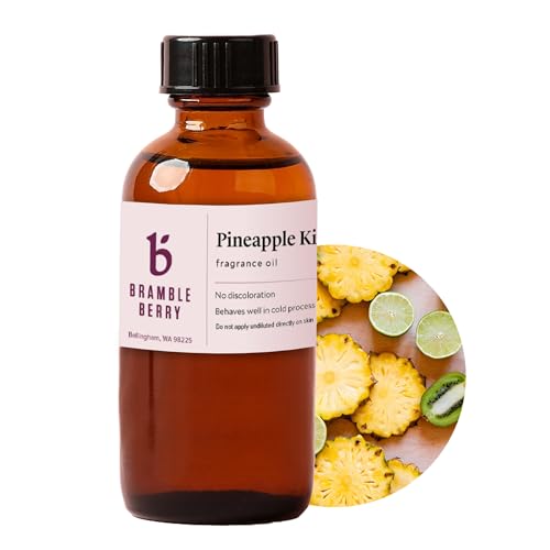 Image of Bramble Berry Pineapple Kiwi Fragrance Oil 2 oz | Tangy Tropical Fruit Scent for Soap Making, Candles, Lotion, Bath Bombs & Perfume | Skin Safe, Vegan, Paraben & Phthalate Free, DIY Craft Essential