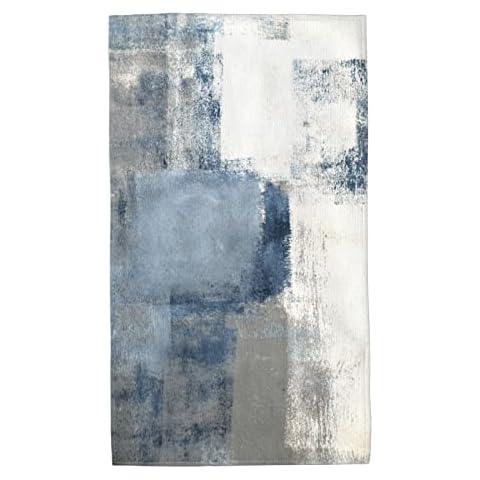 Hand Towel Blue Gray Modern Art Abstract for Bathroom Kitchen Microfiber Fingertip Bath Towels 16 x 27.5 Inch Soft Decorative Home Hotel Gym Laundry Room Cover