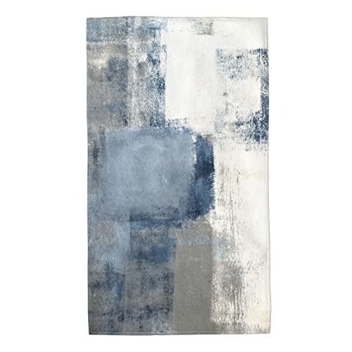 Supluchom Hand Towel Blue Gray Modern Art Abstract For Bathroom Kitchen Microfiber Fingertip Bath Towels 16 X 27.5 Inch Soft Decorative Home Hotel Gym Laundry Room #TOP4