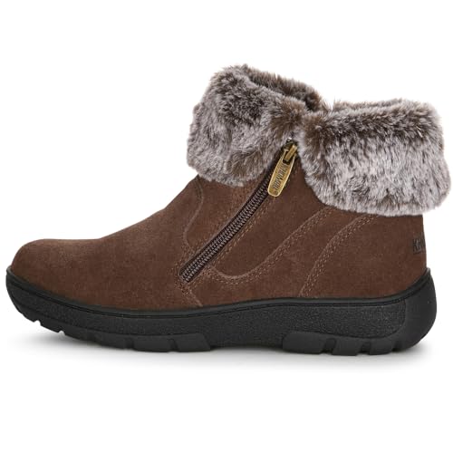 Khombu Women's Jessica Ankle Boots Faux Fur Shearling Lining for Cold Winter Weather3