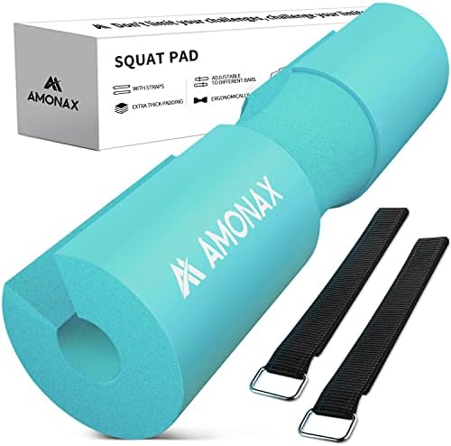AMONAX Barbell Squat Pad, Extra Thick Foam Padding for Neck & Shoulder Support, Heavy Duty Gym Fitness Workout Cover for Women Hip Thrusts, Weight Lifting and Heavy Weight Squats