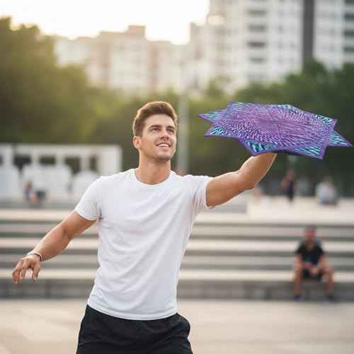 Image of Star Air Flow Star, Spinning Cloth Flowstar, Dapo Star, Perfect for Juggling and Flow Arts, Portable and Durable (Violet)