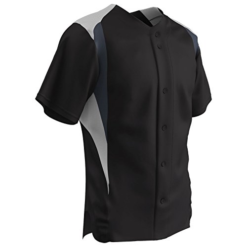 Maillot de baseball noir et blanc Champro en polyester pour adulte taille XL