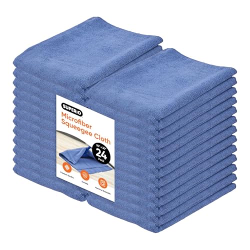 Image of Superio Microfiber Squeegee Towel Extra Large Miracle Cloth 20 x 30 Streak Free Microfiber Floor Cloth-Rag for Cleaning House, Kitchen, Bathroom-Scratch Free, 24 Pack