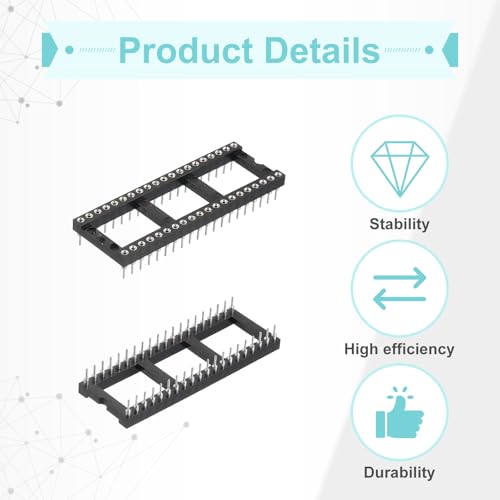 Adaptateur douille DIP IC MECCANIXITY 40 broches pas 2.54 mm pour circuit imprimé