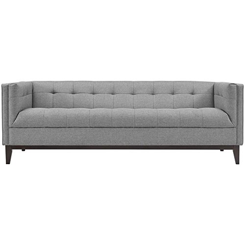 Modway Serve Modern Tuxedo Sofa With Upholstered Tufted Fabric In Light Gray #TOP2