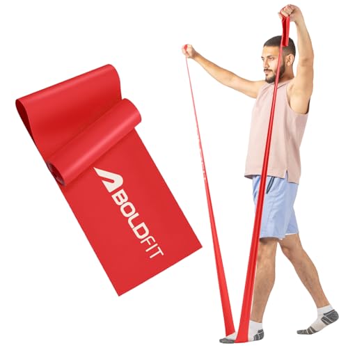 Boldfit Resistance Bands for Workout for Women Pilate Bands for Home Exercise Thera Band Toning Exercise for Gym Latex Band Theraband for Fitness, Stretching, Yoga for Men & Women (Light) 1.8 Kg Red view 1
