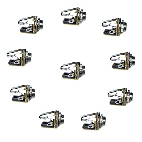 GDQLCNXB 3.5mm Stereo 3-Pole (3-Pin) TRS Plug Jack Socket Adapter Cables Connectors - 10 Pcs