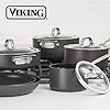 Viking Pots and Pans Set Non Stick, 10 Piece Hard Anodized Kitchen Cookware with Glass Lids, Black #5