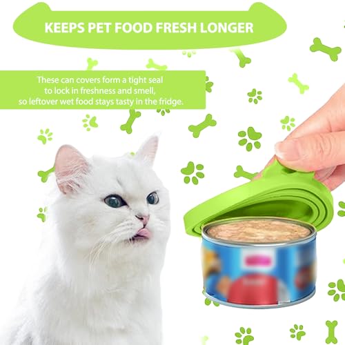 Image of 3PCS Pet Food Can Lids, Silicone Food Can Covers Set, Reusable BPA-Free and Dishwasher Safe for Dog and Cat Food Canned, Green