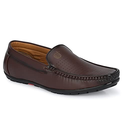 Image of Stylelure Men Synthetic Leather Perforations Suede Loafers