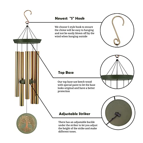 Wind Chimes Outdoor Deep Tone,36 Inch Large Memorial Windchimes For Loss Of Loved One Engrave Tree Of Life,Sympathy Wind Chimes Gifts For Mother,Garden Home Yard Hanging Decor #TOP1