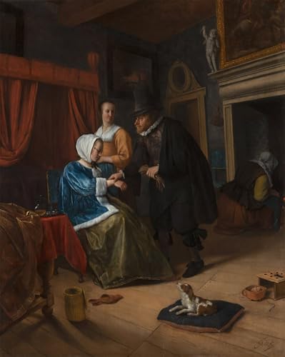 Cuadro en lienzo de La Ragazza Malata de Jan Steen para decoración de paredes en 60x90cm