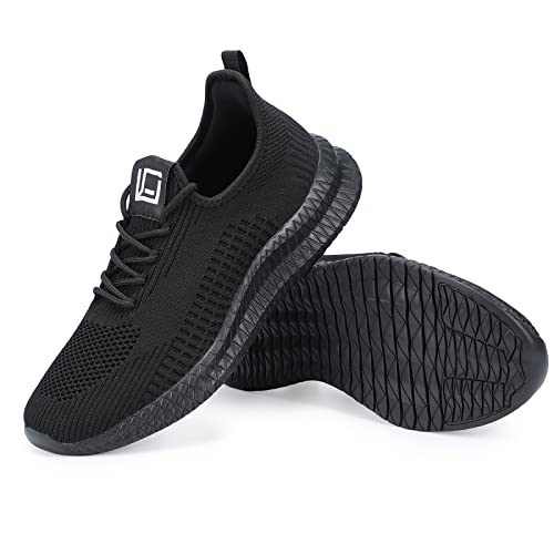 Lcgjr Men'S Running Shoes Ultra Lightweight Breathable Comfortable Walking Shoes Casual Fashion Sneakers Mesh Workout Shoes Allblack Size12 thumb #6