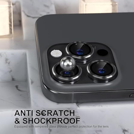 Image of for iPhone 16 Pro /16 Pro Max Camera Lens Protector Original Individual Lens Screen Protector | 9H Hardness, Scratch-Resistant, Case Friendly (Black)