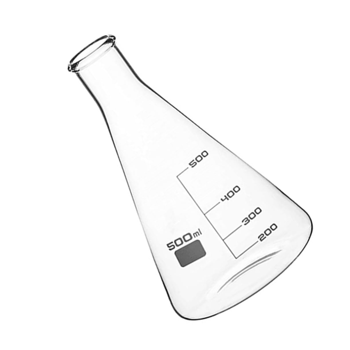 Healifty Erlenmeyer Flask 500ml Flat Bottom Conical Flask Experiment Equipment Glass Triangle