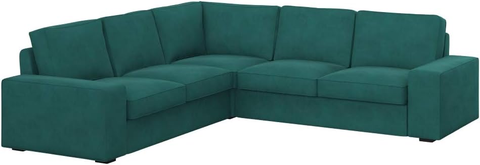 Soferia Replacement Compatible Cover for Kivik 2+2 Corner Sofa, Fabric Eco Leather Creme