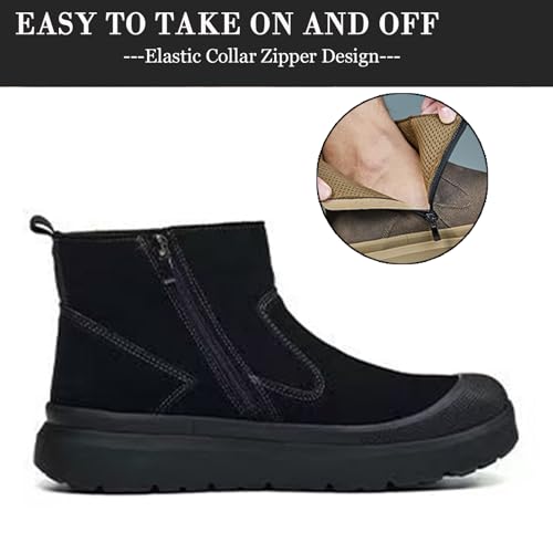 Image of Nutropa Welding Work Boots for Men Composite Toe Safety Boots Non Slip Steel Toe Work Shoes Lightweight Construction Welder Boots