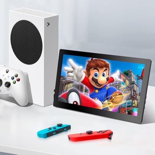 Kleiner Tragbar Touchscreen Monitor 10,1 Zoll, 1920 x 1080 Pixel, 60 Hz, 100% sRGB, HDMI, USB-C mit Lautsprechern Portable Monitore für Laptop, Mini-PC, PS3/4/5, Xbox