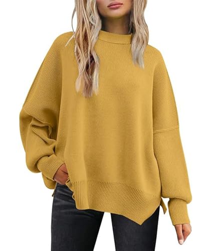 Image of SEMATOMALA Women's Oversized Plain Batwing Sweaters Fall Winter Crewneck Trendy Pullover Knit Jumper Tops