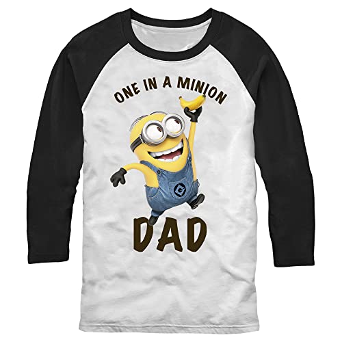 Camiseta masculina de beisebol Meu Malvado Favorito One in a Minion Dad, Branco/preto, XGG