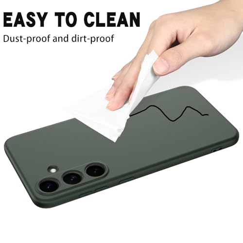 Image of Back Cover for Samsung Galaxy S25 FE 5G | Full Camera Protection | Premium Liquid Silicon Case | Flexible Bumper Case for Samsung Galaxy S25 FE 5G (Military Green)